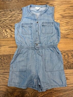 Girls' Light Blue Denim Romper - NEW. Tag ripped off. ~
